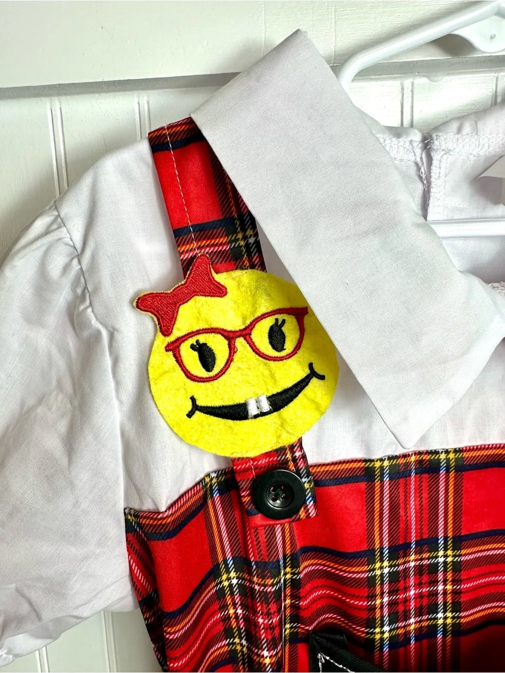 Cute Red Plaid Schoolgirl Nerd Costume … youth 10-12